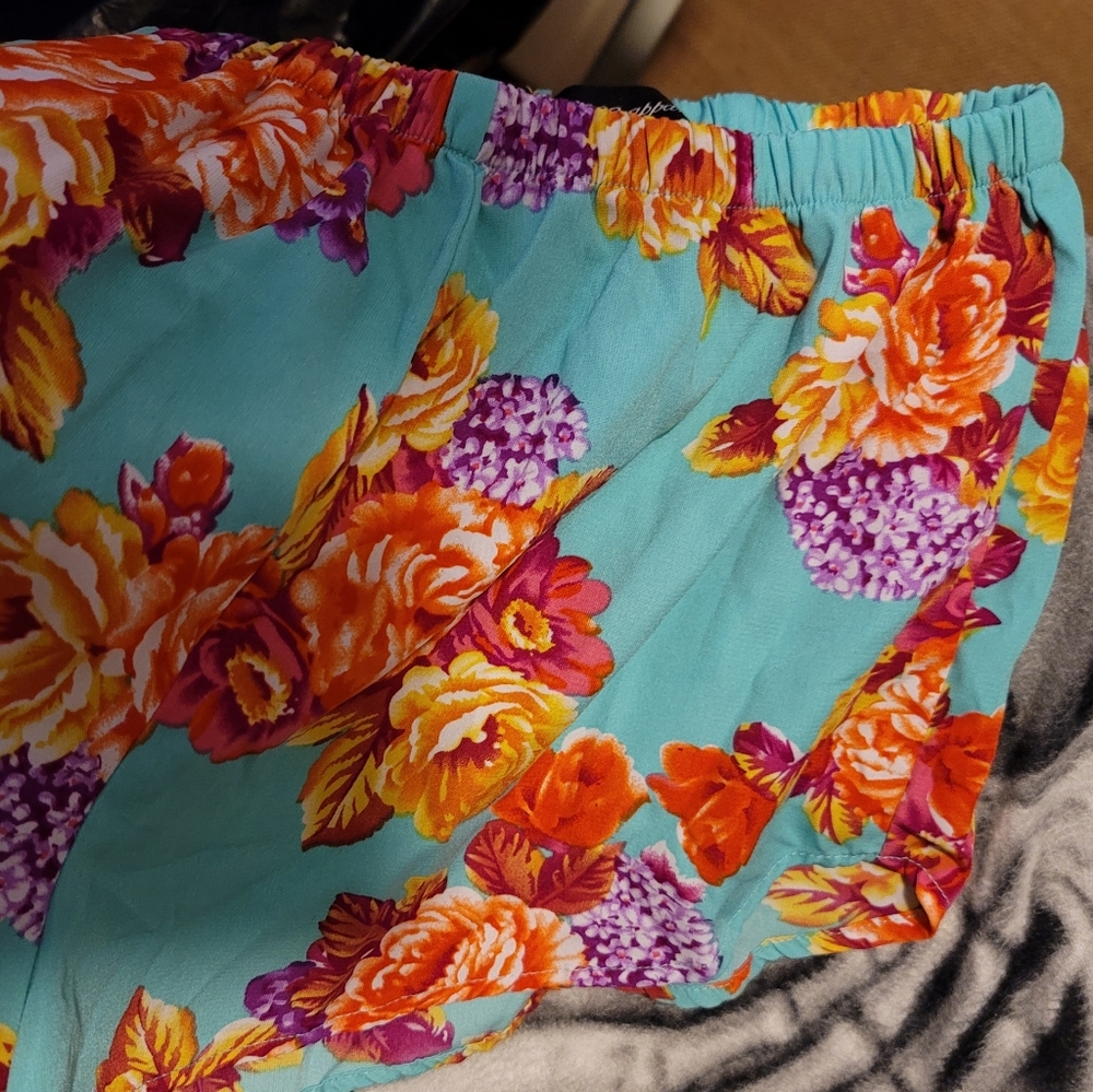 Ambience Apparel shorts blue with Flowers